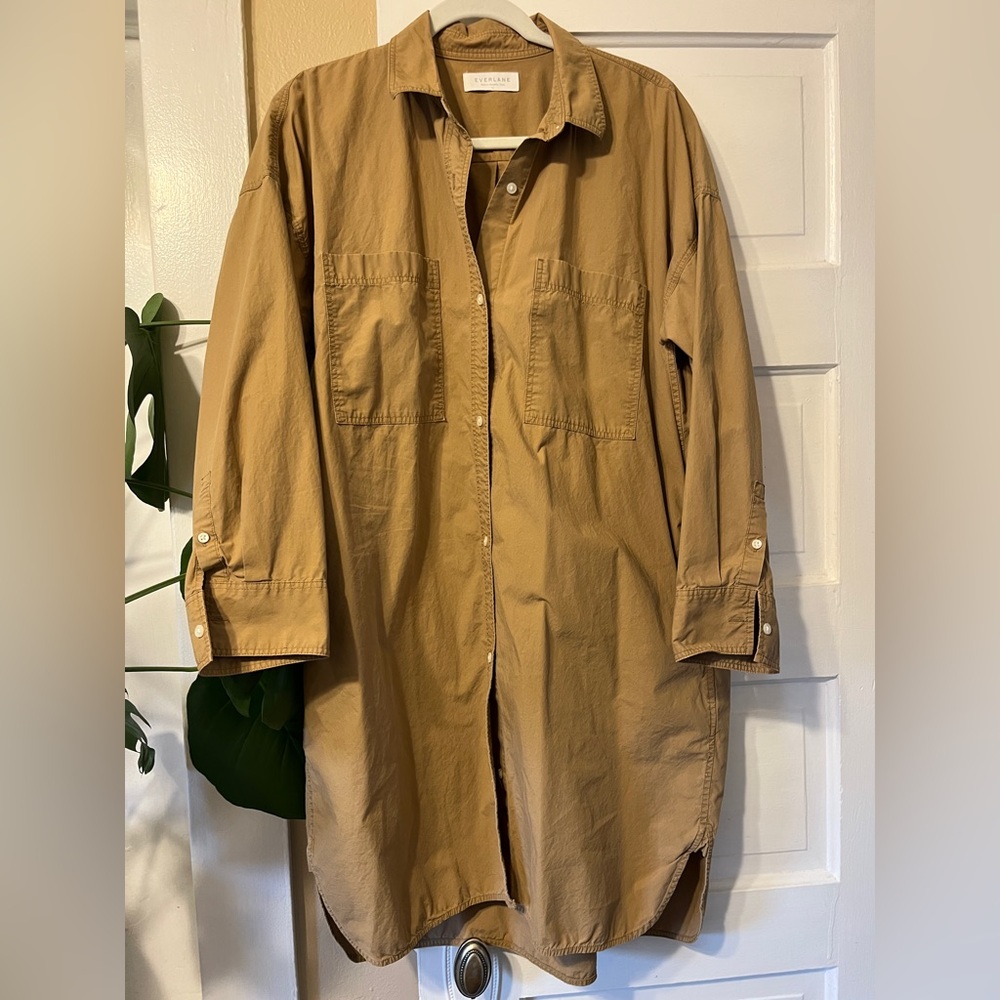 Everlane Camel Button-Down Dress
